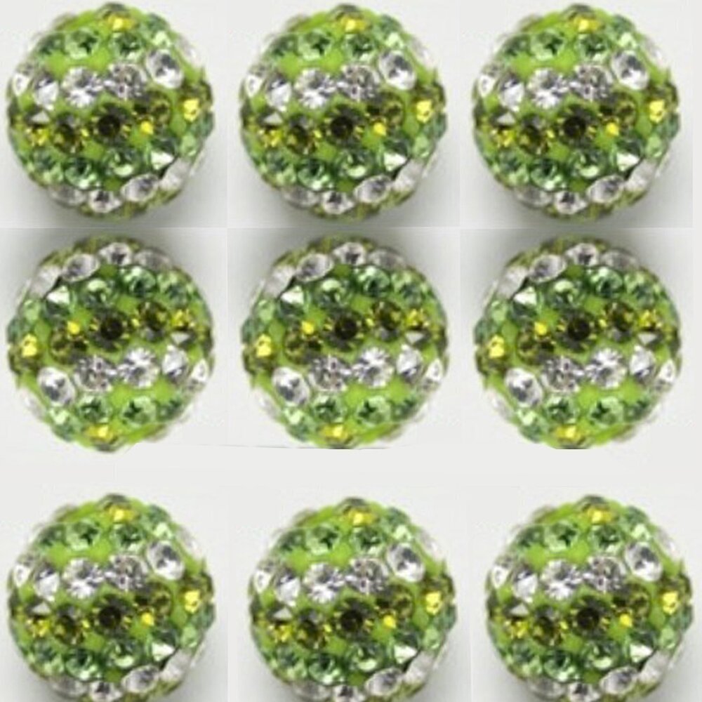 7407 Stripes Czech Crystal Disco Ball Clay Beads fit Shamballa Jewelry
